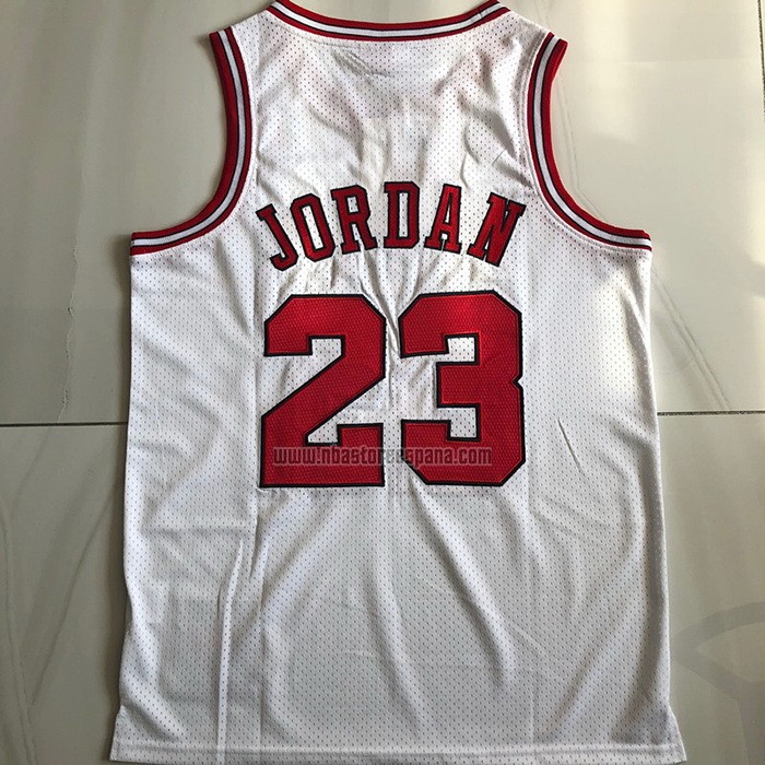 Camiseta Chicago Bulls Michael Jordan NO 23 Mitchell & Ness 1995-96 Blanco